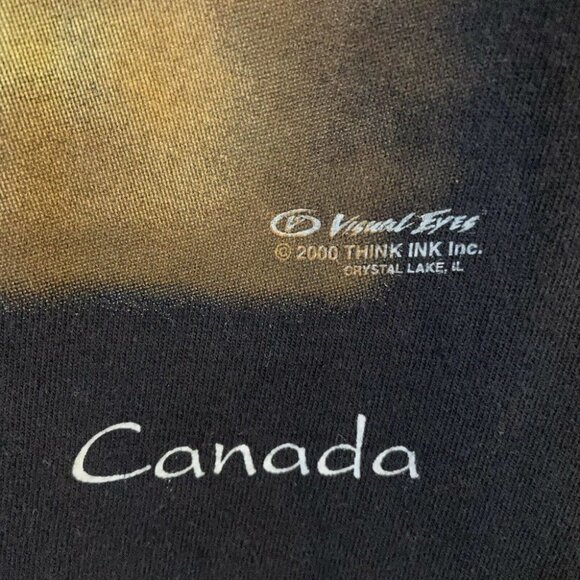 M & O Knits Small Wolf Graphic T Shirt Black Southwest Canada - Picture 4 of 8